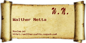 Walther Netta névjegykártya